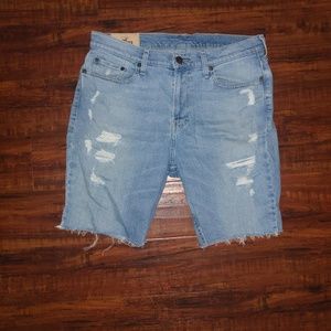 Hollister Mens Jeans Shorts Light Blue